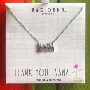 Brand New Rae Dunn Fine Silver Plated 16" + 2" Thank You NANA Necklace